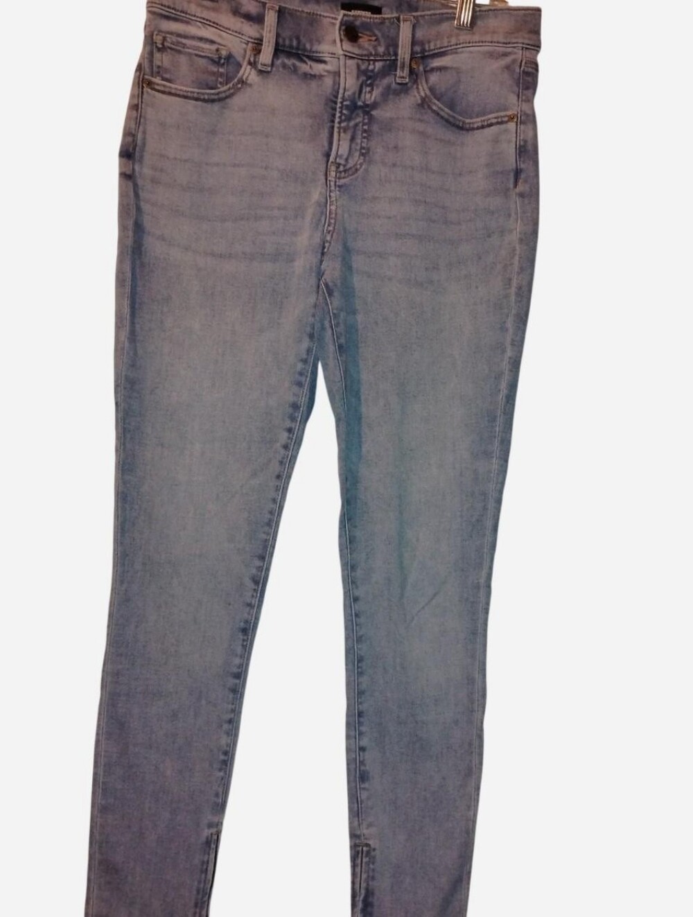 Express Skinny Jeans Size 6R Mid Rise Light Wash Ankle Zip Hyper Stretch